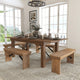 Antique Rustic |#| 7' x 40inch Antique Rustic Folding Farm Table and Four Bench Set