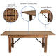 Antique Rustic |#| 7' x 40inch Antique Rustic Folding Farm Table and Four Bench Set