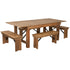 HERCULES Series 7' x 40" Folding Farm Table and Four Bench Set