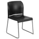 Black |#| 880 lb. Capacity Black Full Back Contoured Stack Chair with Sled Base