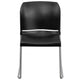 Black |#| 880 lb. Capacity Black Full Back Contoured Stack Chair with Sled Base