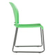 Green |#| 880 lb. Capacity Green Full Back Contoured Stack Chair with Sled Base