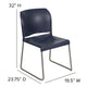 Navy |#| Home and Office Guest Chair Navy Full Back Contoured Sled Base Stack Chair