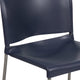 Navy |#| Home and Office Guest Chair Navy Full Back Contoured Sled Base Stack Chair