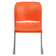 Orange |#| 880 lb. Capacity Orange Full Back Contoured Stack Chair with Sled Base