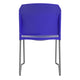 Blue |#| 880 lb. Capacity Blue Full Back Contoured Stack Chair with Sled Base