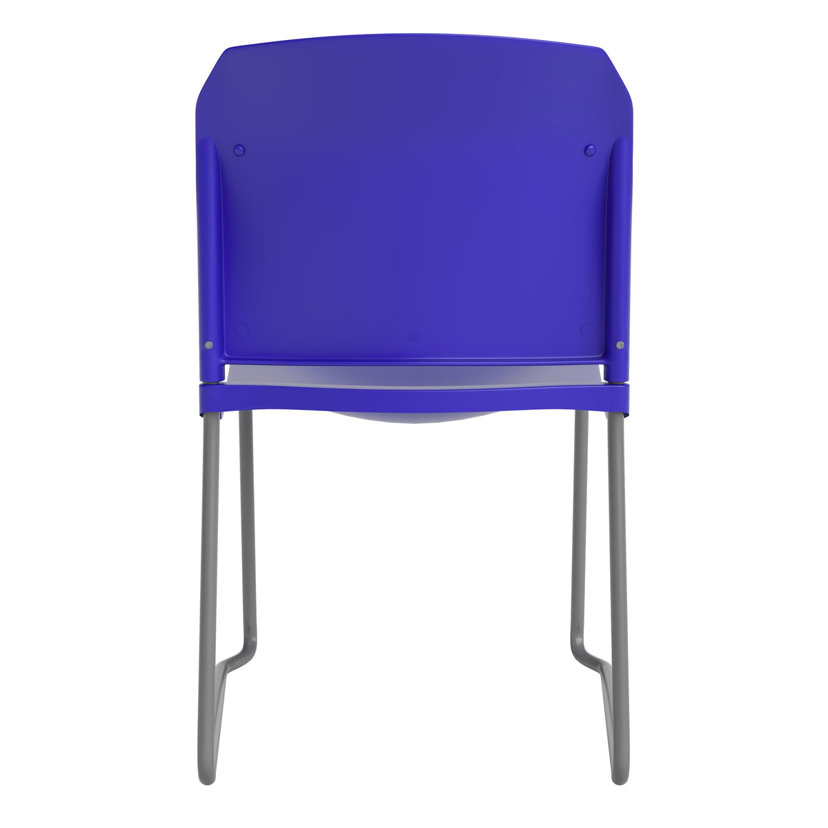 Blue |#| 880 lb. Capacity Blue Full Back Contoured Stack Chair with Sled Base