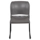 Gray |#| Home and Office Guest Chair Gray Full Back Contoured Sled Base Stack Chair