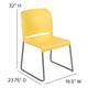 Yellow |#| Home and Office Guest Chair Yellow Full Back Contoured Sled Base Stack Chair