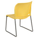 Yellow |#| Home and Office Guest Chair Yellow Full Back Contoured Sled Base Stack Chair