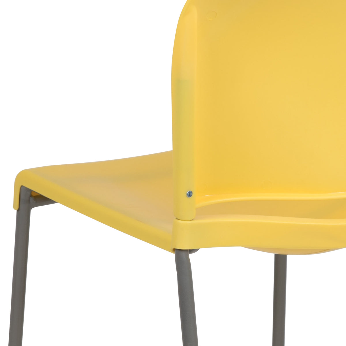 Yellow |#| Home and Office Guest Chair Yellow Full Back Contoured Sled Base Stack Chair