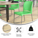 Green |#| 880 lb. Capacity Green Full Back Contoured Stack Chair with Sled Base