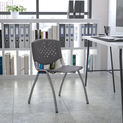 HERCULES Series 880 lb. Capacity Plastic Stack Chair with Powder Coated Frame - View 2