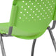 Green |#| 880 lb. Capacity Green Perforated Back Plastic Stack Chair with Gray Frame