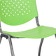 Green |#| 880 lb. Capacity Green Perforated Back Plastic Stack Chair with Gray Frame