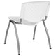 White |#| 880 lb. Capacity White Perforated Back Plastic Stack Chair with Gray Frame