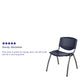 Navy |#| Home and Office Navy Plastic Stack Chair with Perforated Back - Guest Chair