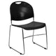 Black Plastic/Chrome Frame |#| 880 lb. Capacity Black Ultra-Compact Stack Chair with Chrome Frame