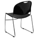 Black Plastic/Chrome Frame |#| 880 lb. Capacity Black Ultra-Compact Stack Chair with Chrome Frame