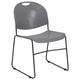 Gray Plastic/Black Frame |#| 880 lb. Capacity Gray Ultra-Compact Stack Chair with Black Frame