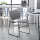 Gray Plastic/Black Frame |#| 880 lb. Capacity Gray Ultra-Compact Stack Chair with Black Frame