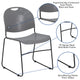 Gray Plastic/Black Frame |#| 880 lb. Capacity Gray Ultra-Compact Stack Chair with Black Frame