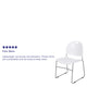 White Plastic/Silver Frame |#| White Ultra-Compact School Stack Chair - Office Guest Chair/Student Chair