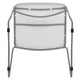 White Plastic/Silver Frame |#| White Ultra-Compact School Stack Chair - Office Guest Chair/Student Chair