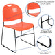 Orange Plastic/Black Frame |#| Orange Ultra-Compact School Stack Chair - Office Guest Chair/Student Chair