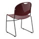 Burgundy Plastic/Black Frame |#| 880 lb. Capacity Burgundy Ultra-Compact Stack Chair with Black Frame