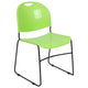 Green Plastic/Black Frame |#| Green Ultra-Compact School Stack Chair - Office Guest Chair/Student Chair