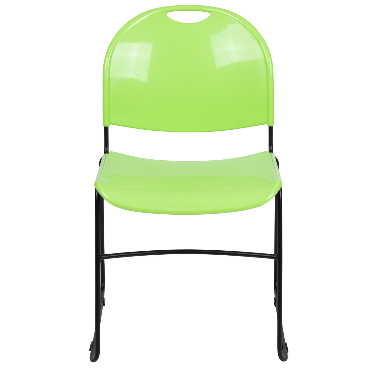 Green Plastic/Black Frame |#| Green Ultra-Compact School Stack Chair - Office Guest Chair/Student Chair