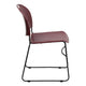 Burgundy Plastic/Black Frame |#| 880 lb. Capacity Burgundy Ultra-Compact Stack Chair with Black Frame