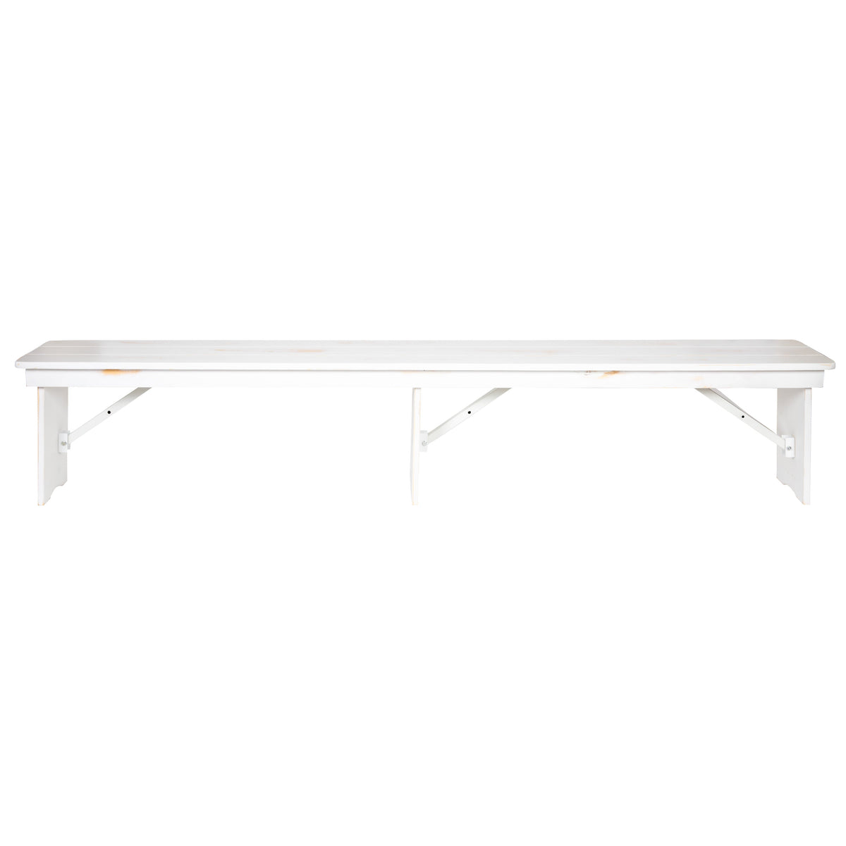 Antique Rustic White |#| 8' x 12inch Antique Rustic White Solid Pine Folding Farm Bench - Portable Bench