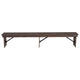 Mahogany |#| 8' x 12" Solid Pine Folding Farm Bench with 3 Legs in Antique Rustic Mahogany