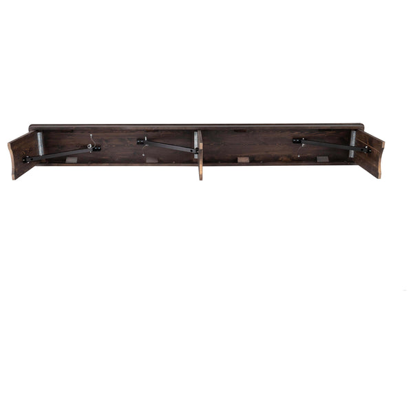 Mahogany |#| 8' x 12" Solid Pine Folding Farm Bench with 3 Legs in Antique Rustic Mahogany