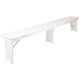 Antique Rustic White |#| 8' x 12" Antique Rustic White Solid Pine Folding Farm Bench - Portable Bench
