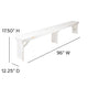 Antique Rustic White |#| 8' x 12" Antique Rustic White Solid Pine Folding Farm Bench - Portable Bench