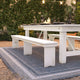 Antique Rustic White |#| 8' x 12" Antique Rustic White Solid Pine Folding Farm Bench - Portable Bench