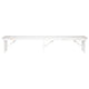 Antique Rustic White |#| 8' x 12" Antique Rustic White Solid Pine Folding Farm Bench - Portable Bench