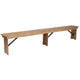 Antique Rustic |#| 8' x 12" Antique Rustic Solid Pine Folding Farm Bench with 3 Legs