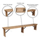 Antique Rustic |#| 8' x 12" Antique Rustic Solid Pine Folding Farm Bench with 3 Legs