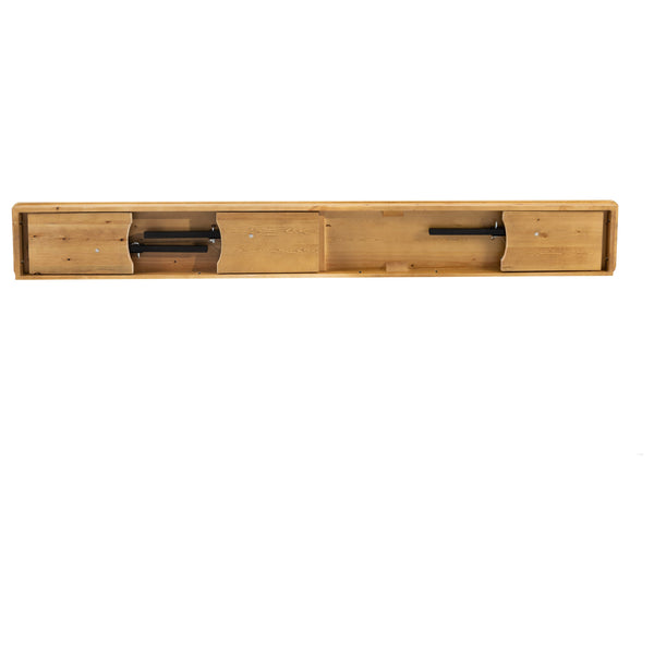 Light Natural |#| 8' x 12" Solid Pine Folding Farm Bench with 3 Legs-Antique Rustic Light Natural