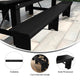 Black Wash |#| 8' x 12" Antique Solid Pine Farmhouse Folding Bench in Black Wash