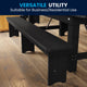 Black Wash |#| 8' x 12" Antique Solid Pine Farmhouse Folding Bench in Black Wash
