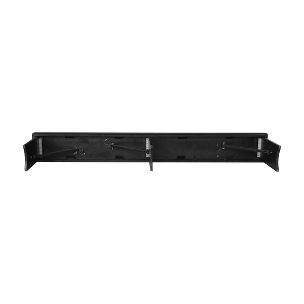 Black Wash |#| 8' x 12" Antique Solid Pine Farmhouse Folding Bench in Black Wash