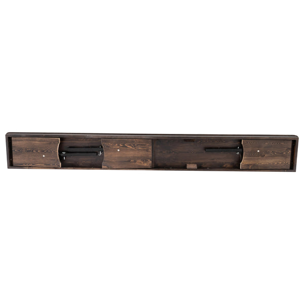 Mahogany |#| 8' x 12" Solid Pine Folding Farm Bench with 3 Legs in Antique Rustic Mahogany