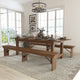 Antique Rustic |#| 8' x 40inch Antique Rustic Folding Farm Table and Two Bench Set