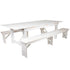 HERCULES Series 8' x 40" Folding Farm Table and Two Bench Set
