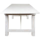 Antique Rustic White |#| 5 Piece Set-8' x 40inch Antique Rustic White Folding Farm Table and Four Bench Set